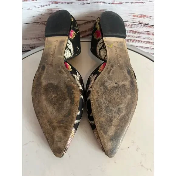 Sam Edelman Rodney D'Orsay Flats Black Brocade Size 6 1/2 - Picture 8 of 10